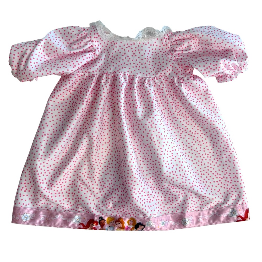 Handmade Pink Polkadot Disney Princess Baby Doll Dress
